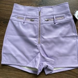 PURPLE LEATHER SHORTS *with tags*